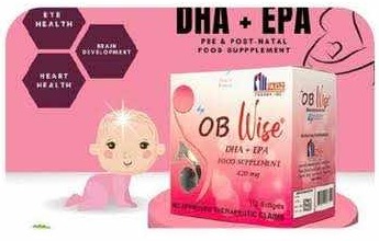 OB Wise DHA and EPA food supplement box